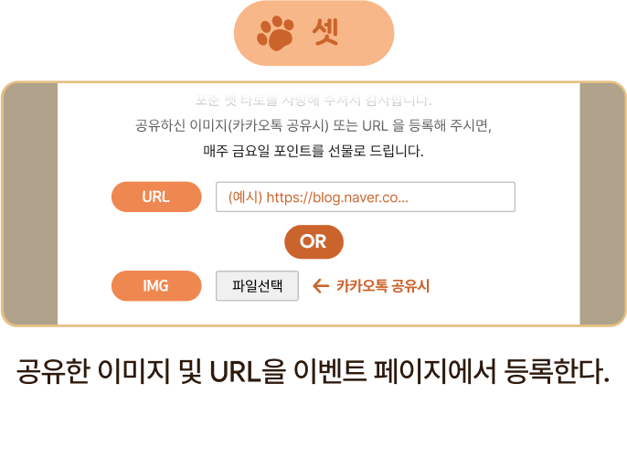셋 공유한 이미지 및 URL을 이벤트 페이지에서 등록한다.