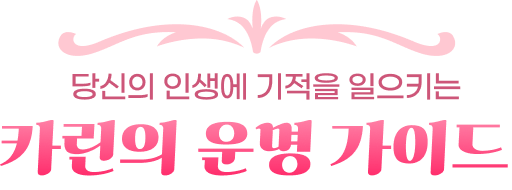 당신의 인생에 기적을 일으키는 카린의 운명 가이드